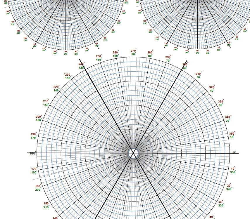 Six-slice circular quilling compass paper with evenly spaced radial guide lines, designed to help align and center quilled shapes on a quilling board