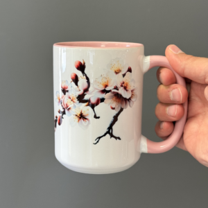 Elegant Pink Little Cherry Blossom Mug – Artistic Ceramic Design